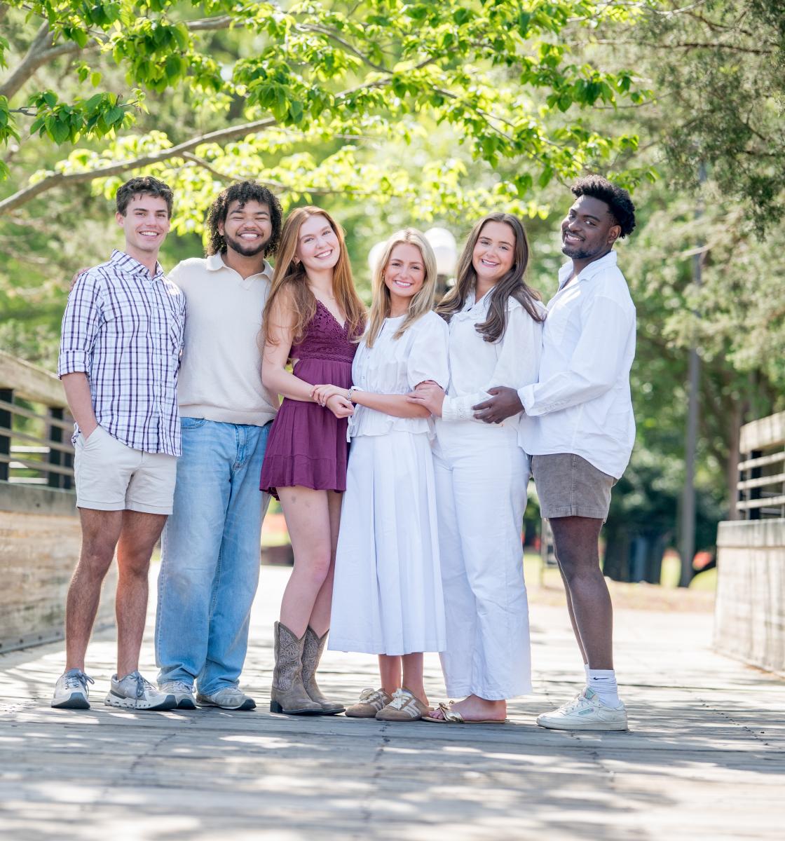 Students wearing summer casual outfits